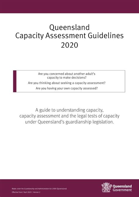 queensland q12|Capacity Assessment Guidelines 2020 .